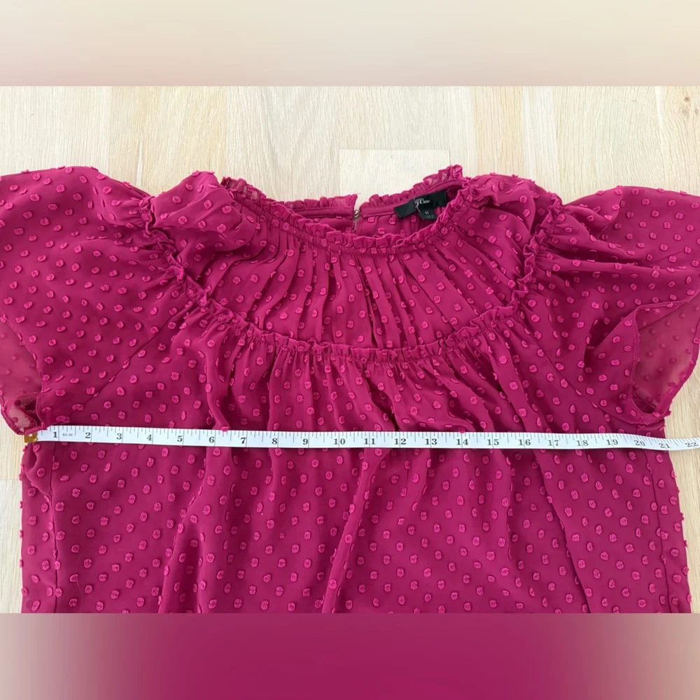 J. Crew Dotted Raspberry Blouse - Picture 6 of 10